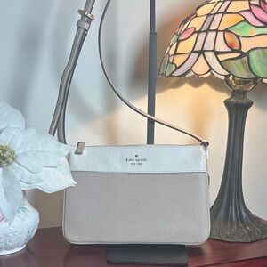 Kate Spade Taupe and White Crossbody Bag